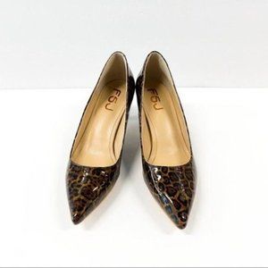 FSJ Women Sexy Pumps Leopard Snake Prints Shoes Kitten Low Heels Pointed Toe